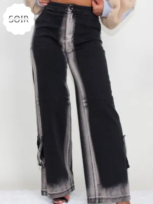 Black Line Washed Casual Denim Jeans