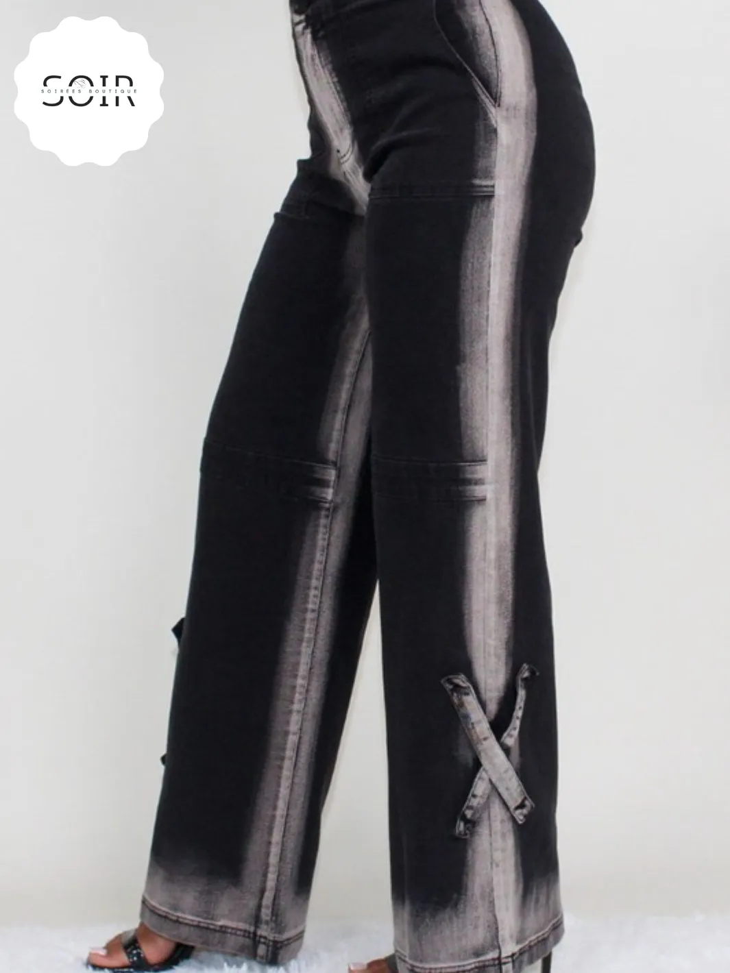Black Line Washed Casual Denim Jeans