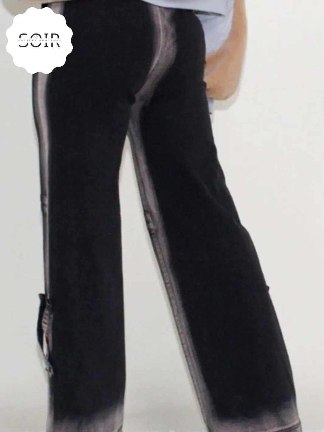 Black Line Washed Casual Denim Jeans