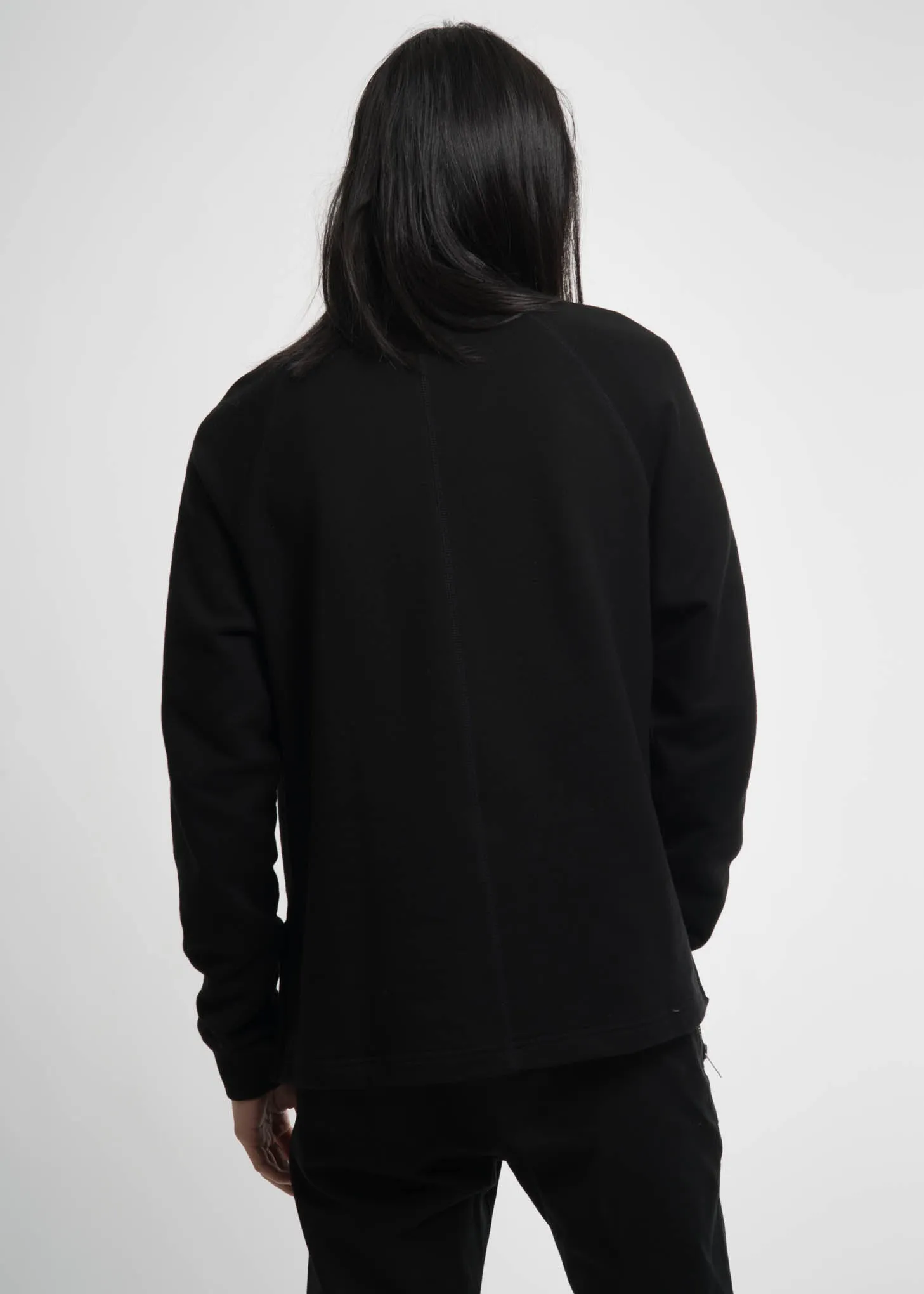 Black Terry Zip Turtle Neck