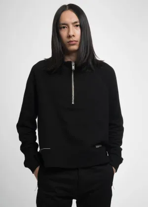 Black Terry Zip Turtle Neck