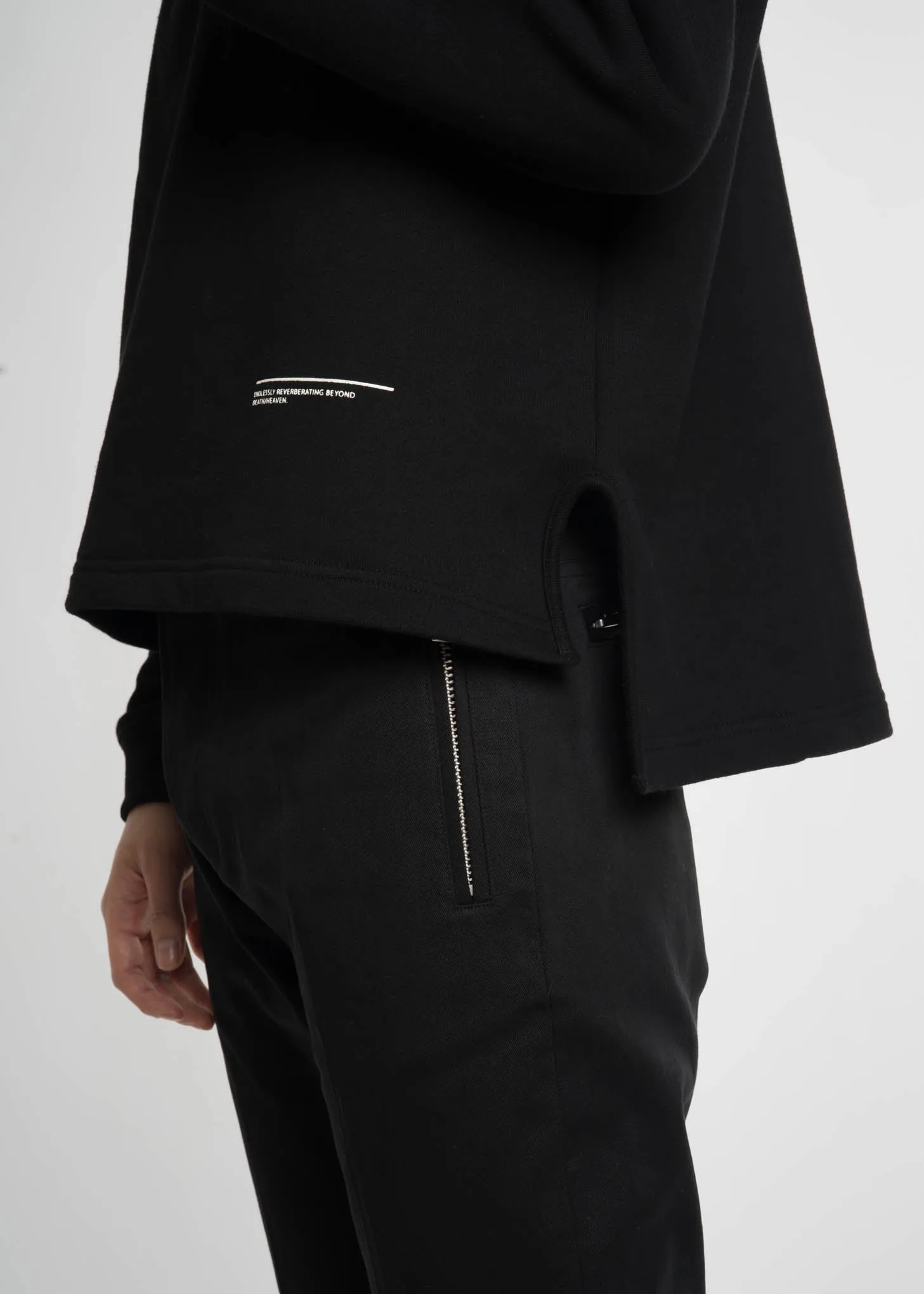 Black Terry Zip Turtle Neck