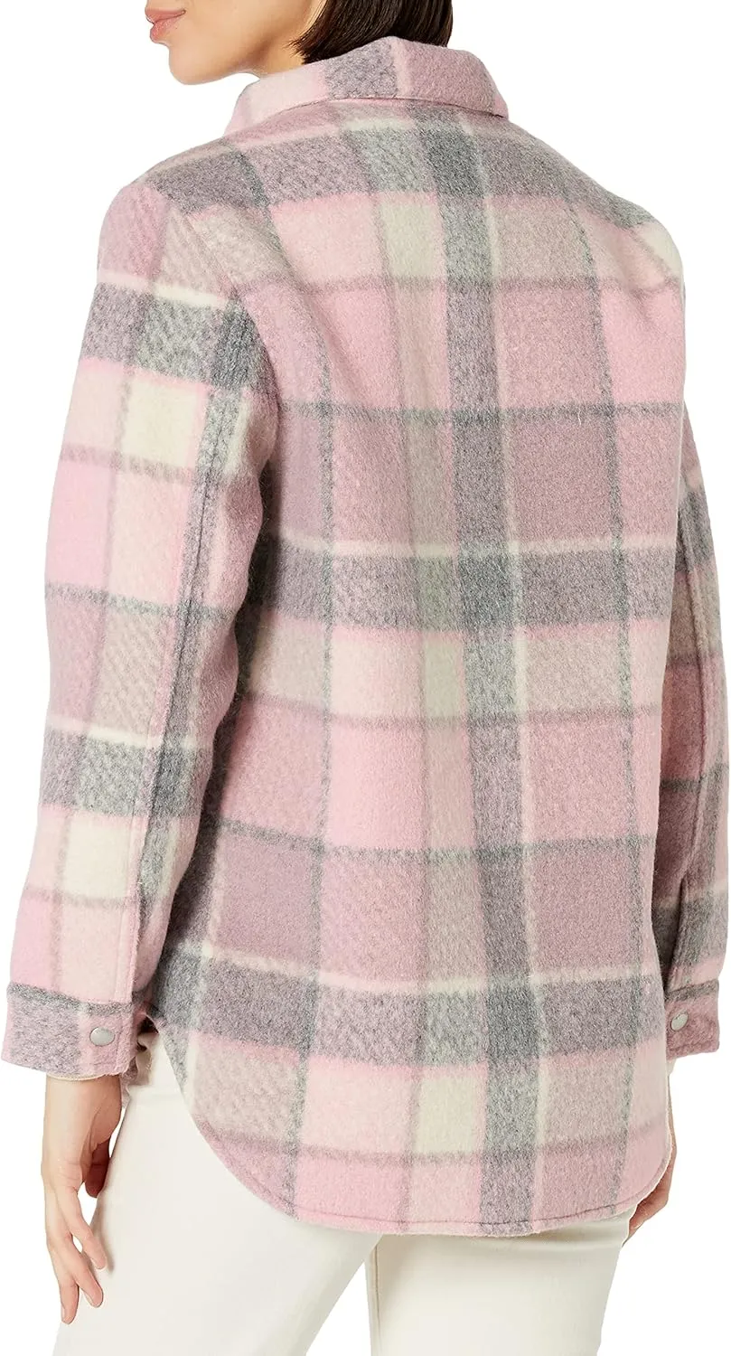 [BLANKNYC] Womens Oversized Flannel Shirt Jacket, Comfortable Long Sleeve & Stylish Coat, Cabin Fever, X-Small