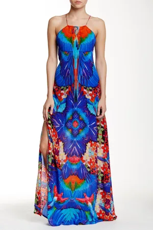 Blue Strappy Dress Maxi