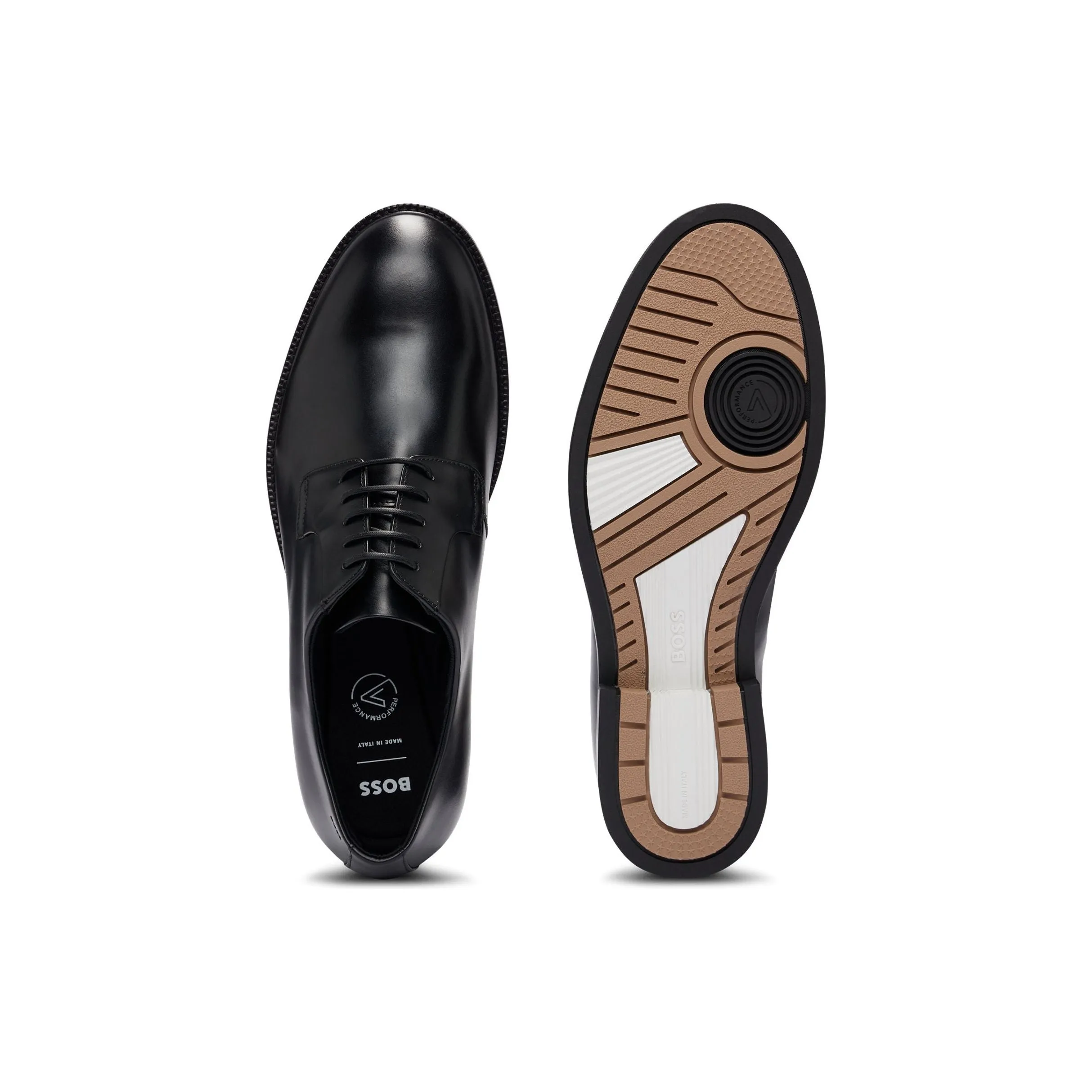 BOSS DRESSLETIC LEATHER DERBY SHOES