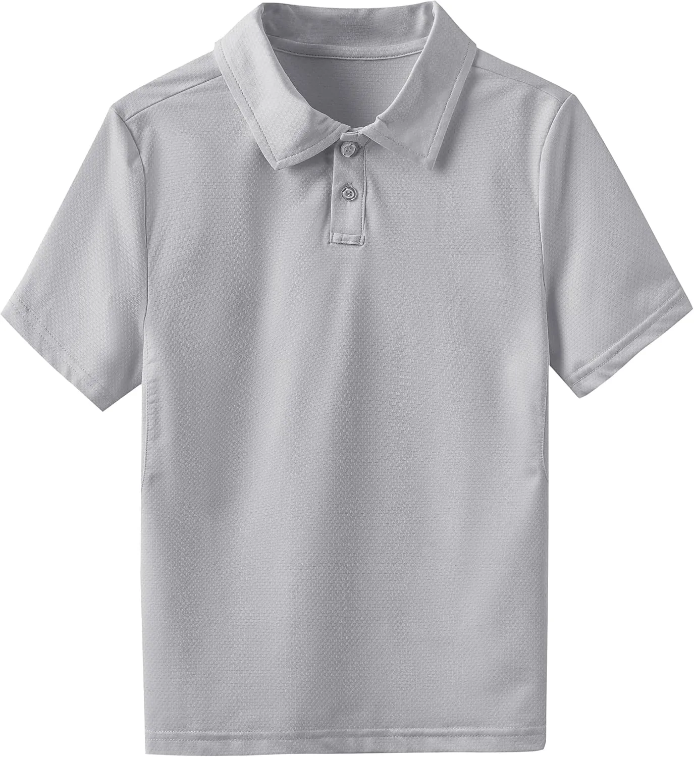 Boys' Performance Polo Shirt - Golf Grid Short Sleeve Collar Shirts Youth Stretch Quick Dry Lightweight Athletic UPF50 