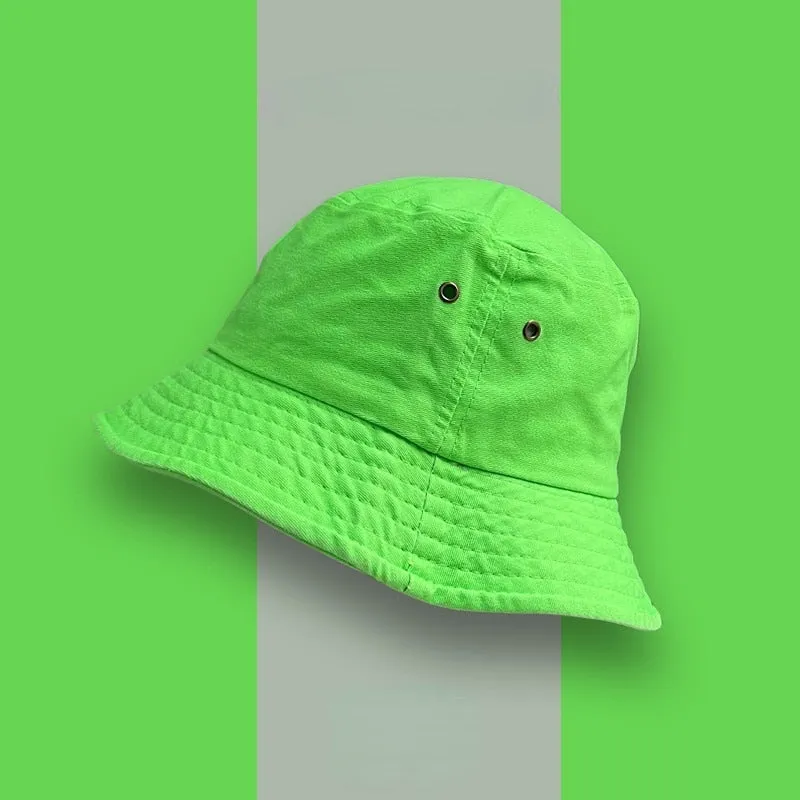 Bright Neon Color Summer Bucket Hats for Men and Women