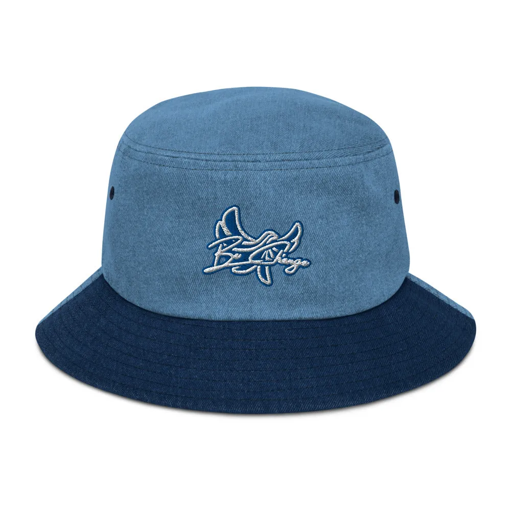 Bucket Hat Denim " BE CHANGE " PEACE GANG