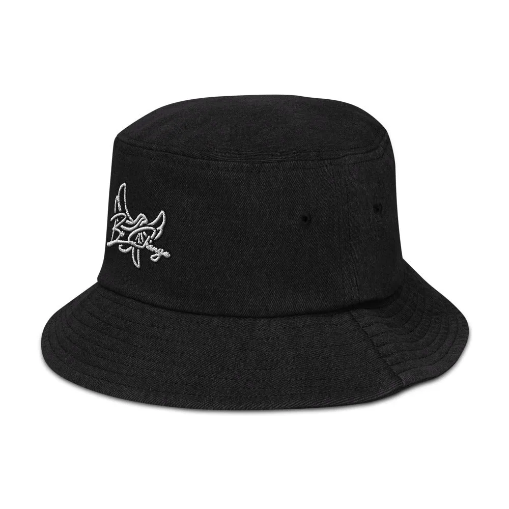 Bucket Hat Denim " BE CHANGE " PEACE GANG