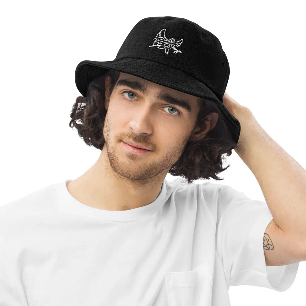 Bucket Hat Denim " BE CHANGE " PEACE GANG