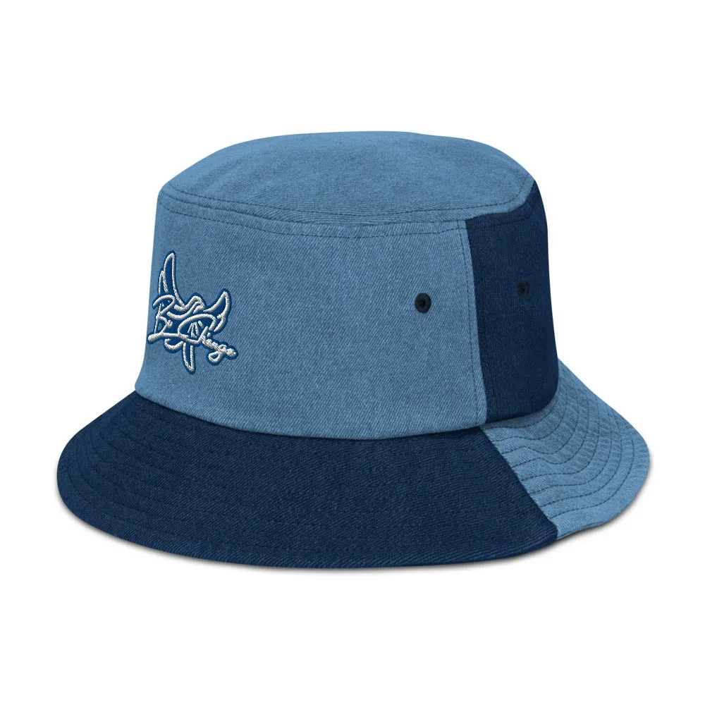 Bucket Hat Denim " BE CHANGE " PEACE GANG