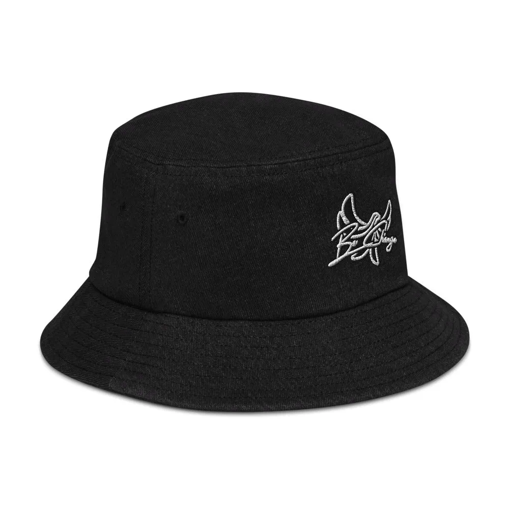 Bucket Hat Denim " BE CHANGE " PEACE GANG