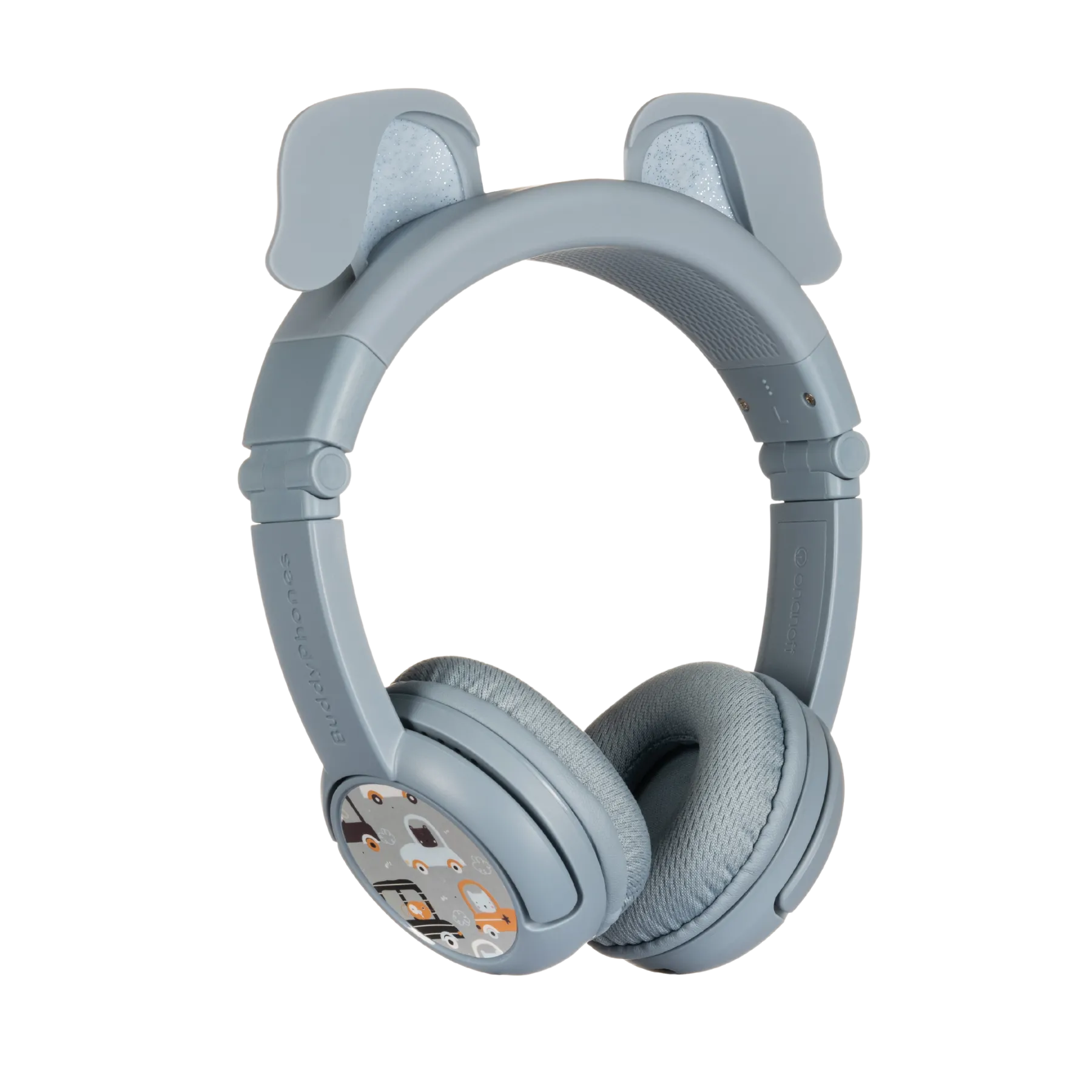BUDDYPHONES PlayEars  Bluetooth Wireless Headset - Superb Sound & Playful Animal Ears Design - Dog - Gray