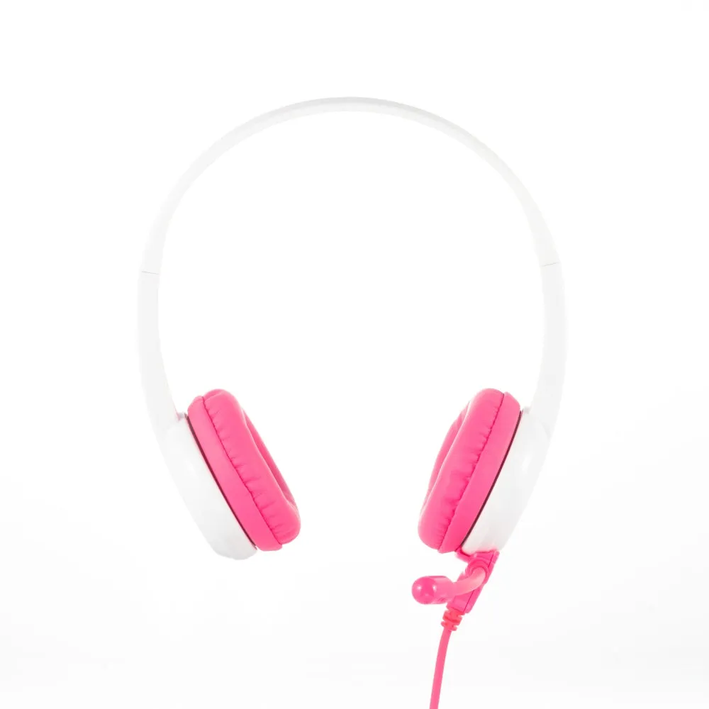 BUDDYPHONES Studybuddy Headphones with Mic and Extra Audio Cable - Pink