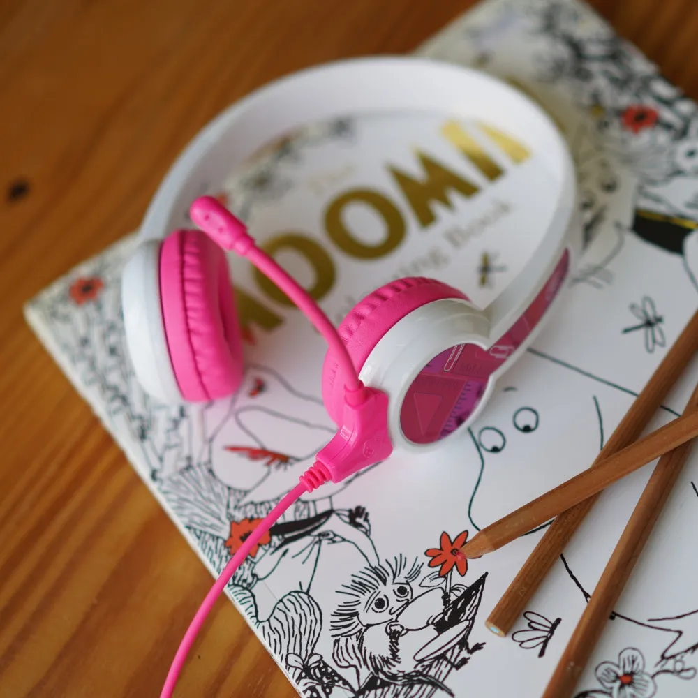 BUDDYPHONES Studybuddy Headphones with Mic and Extra Audio Cable - Pink