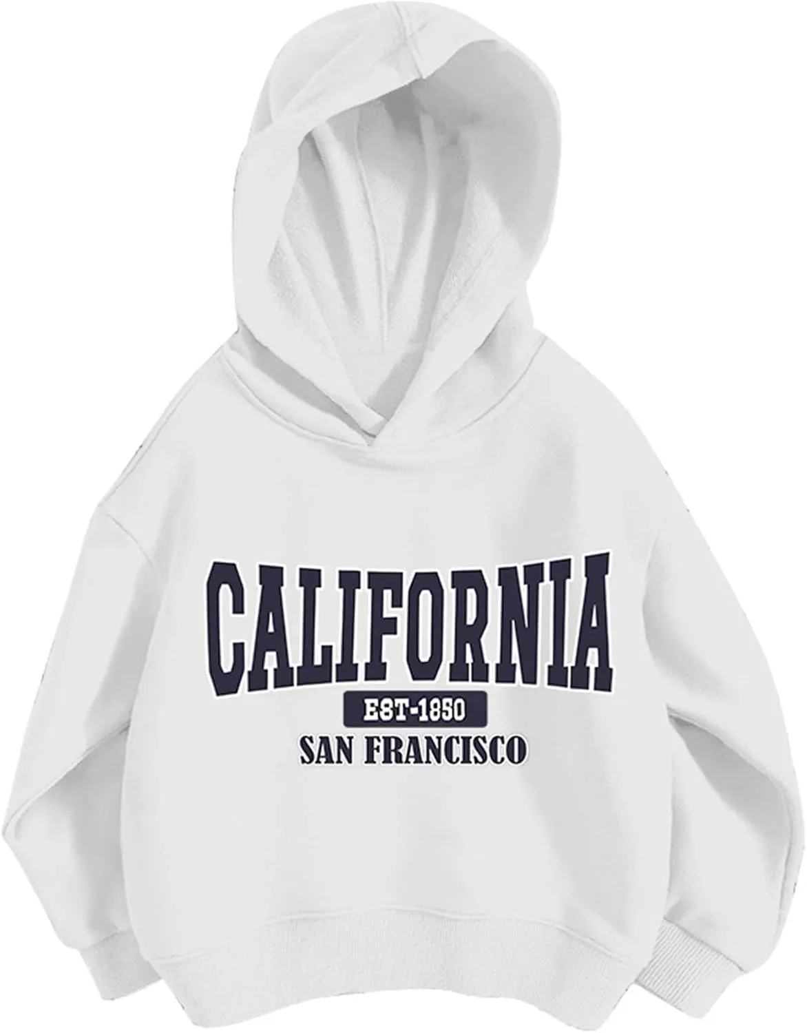 California Hoodies for Girls Graphic Letter Print Pullover Oversized Sweatshirts Long Sleeve Casual Loose Tops Preppy Clothes
