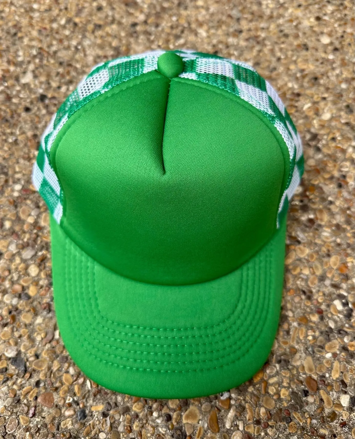 Checkered trucker hats