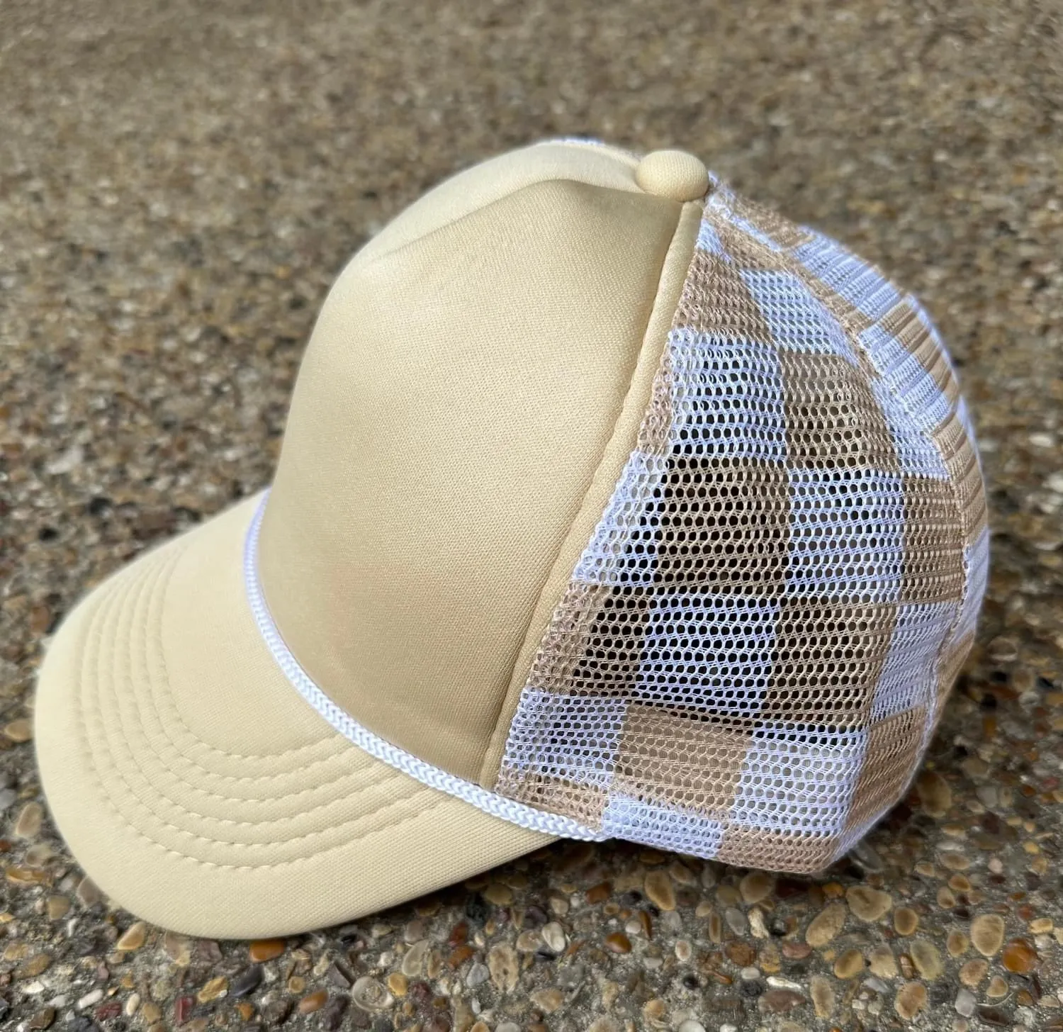 Checkered trucker hats