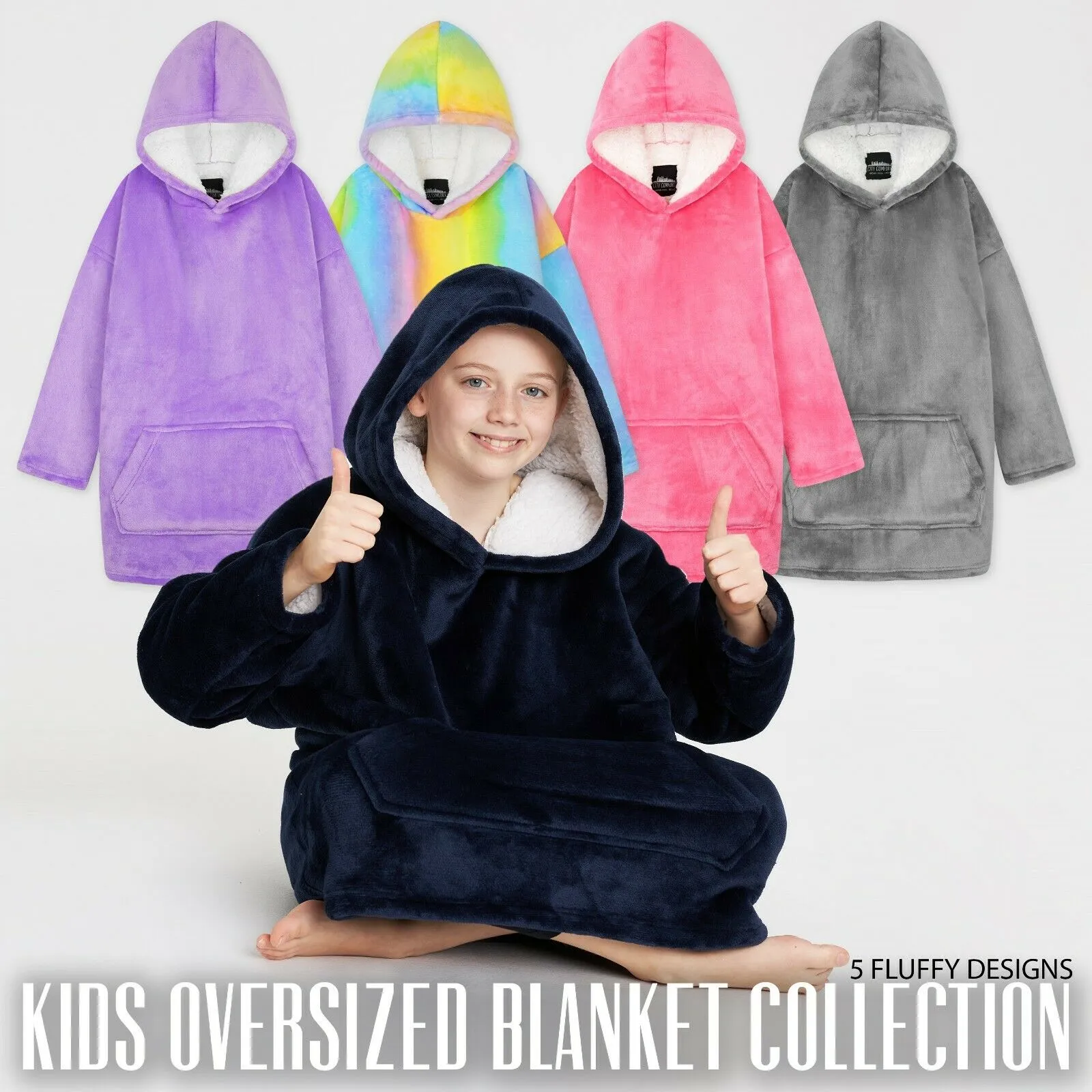 CityComfort Girls Oversized Blanket Hoodie Kids Fleece Fluffy Hoodies