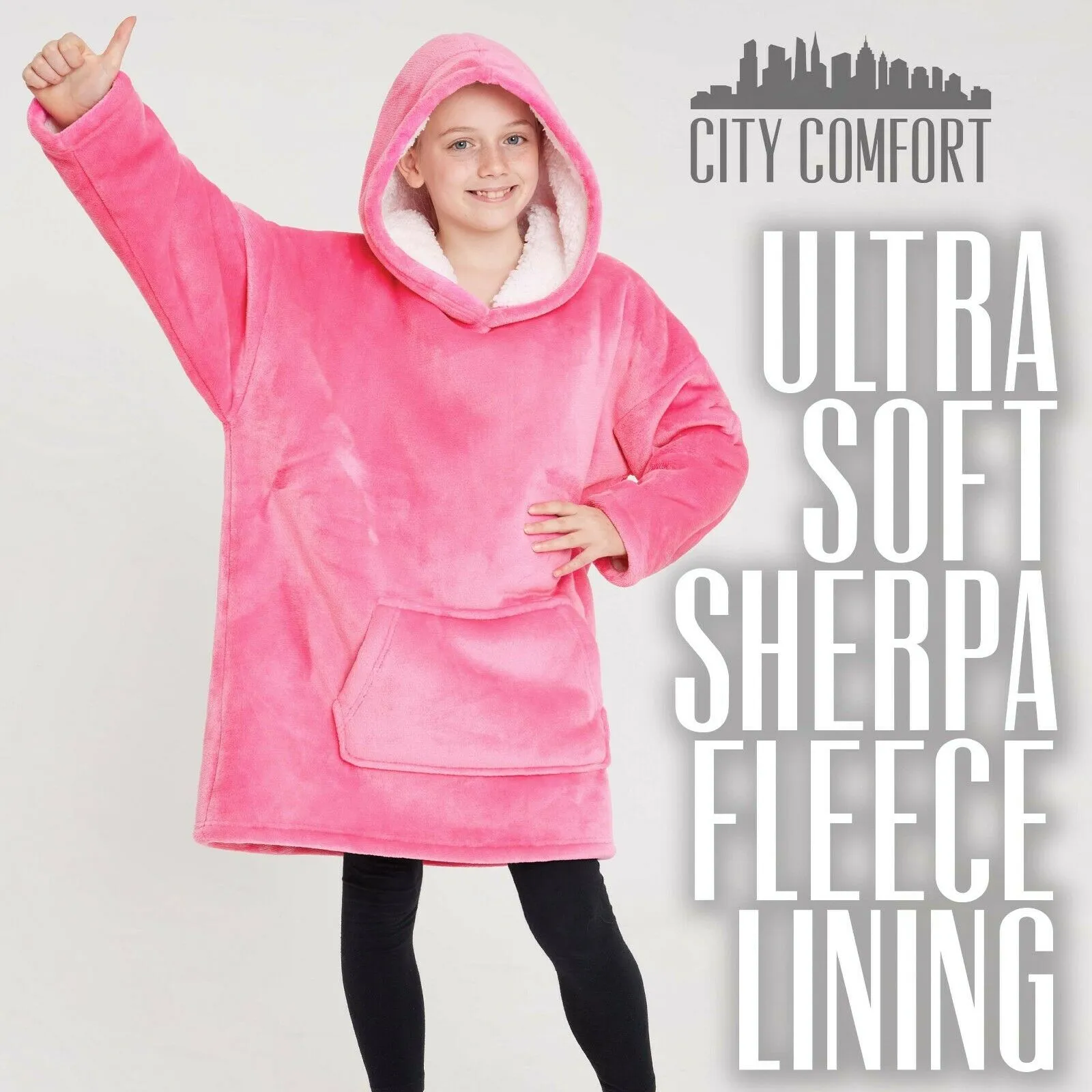 CityComfort Girls Oversized Blanket Hoodie Kids Fleece Fluffy Hoodies