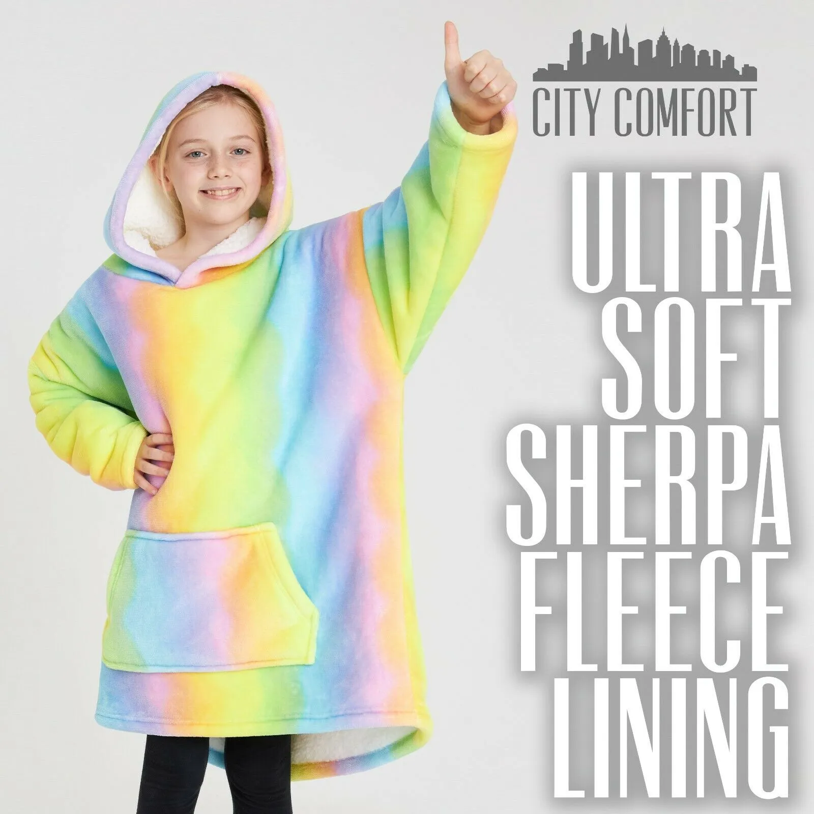 CityComfort Girls Oversized Blanket Hoodie Kids Fleece Fluffy Hoodies