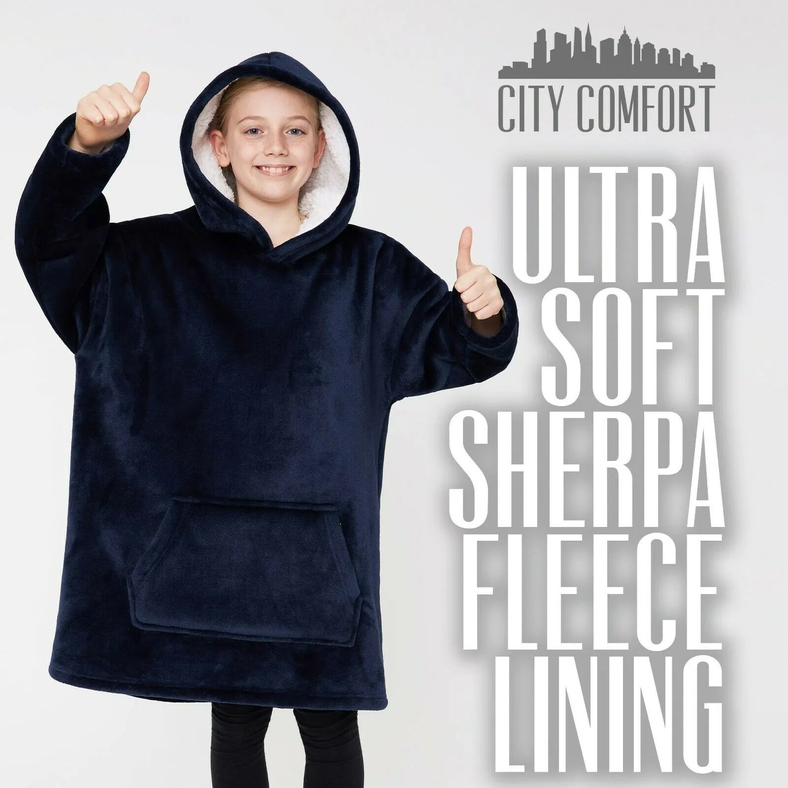 CityComfort Girls Oversized Blanket Hoodie Kids Fleece Fluffy Hoodies