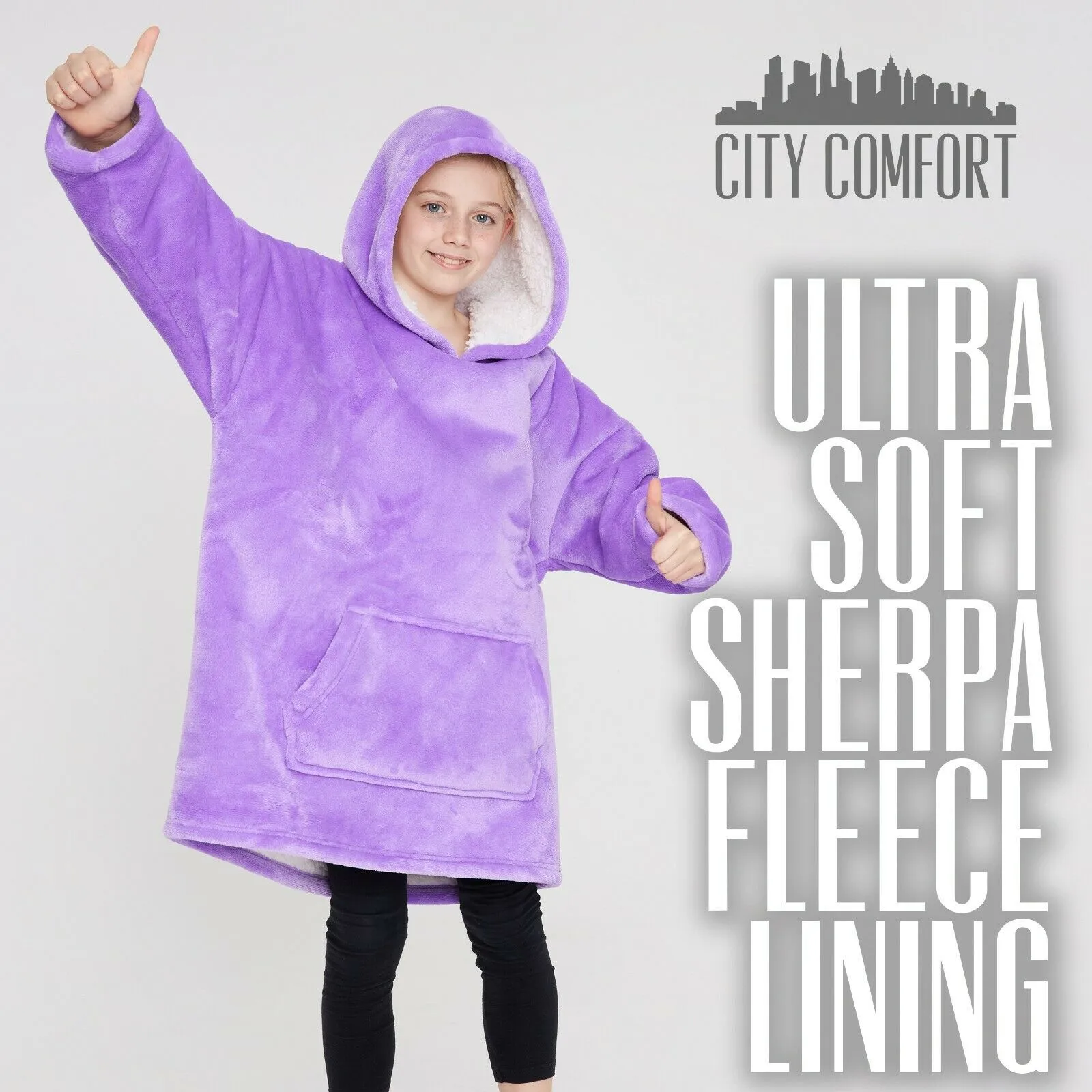 CityComfort Girls Oversized Blanket Hoodie Kids Fleece Fluffy Hoodies