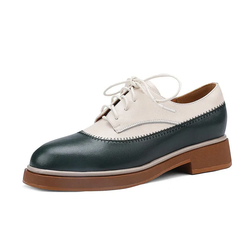 Classic Leisure Vegan Leather Lace-Up Wingtip Oxford Shoes