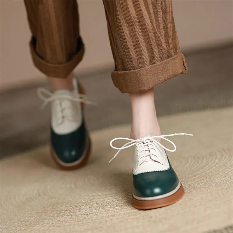 Classic Leisure Vegan Leather Lace-Up Wingtip Oxford Shoes