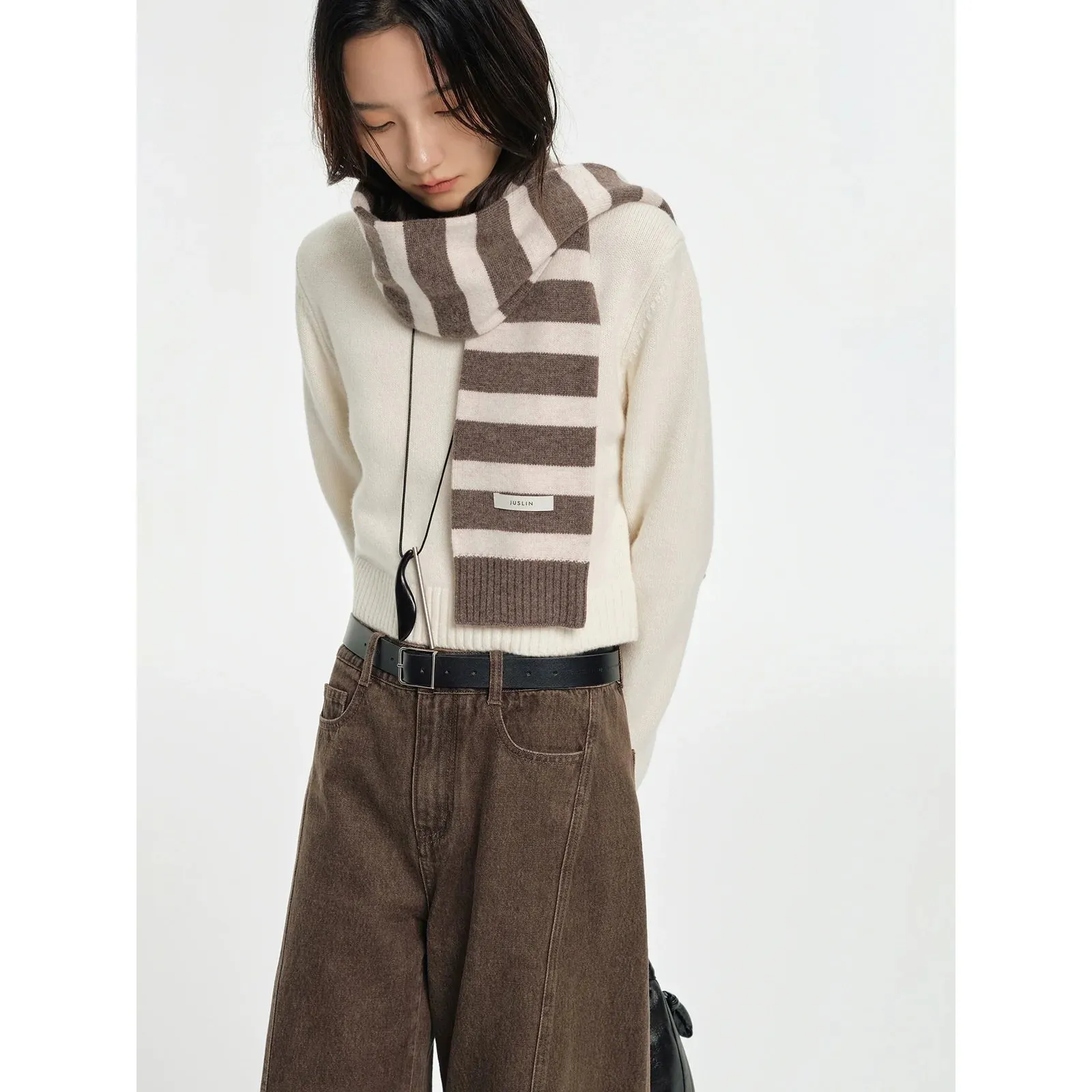 Cloud-feel Cashmere Knit Scarf