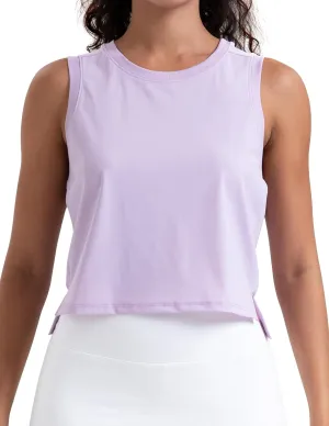 Colorfulkoala Women's Breezy Mesh Back Muscle Tank Loose Fit Workout Tops