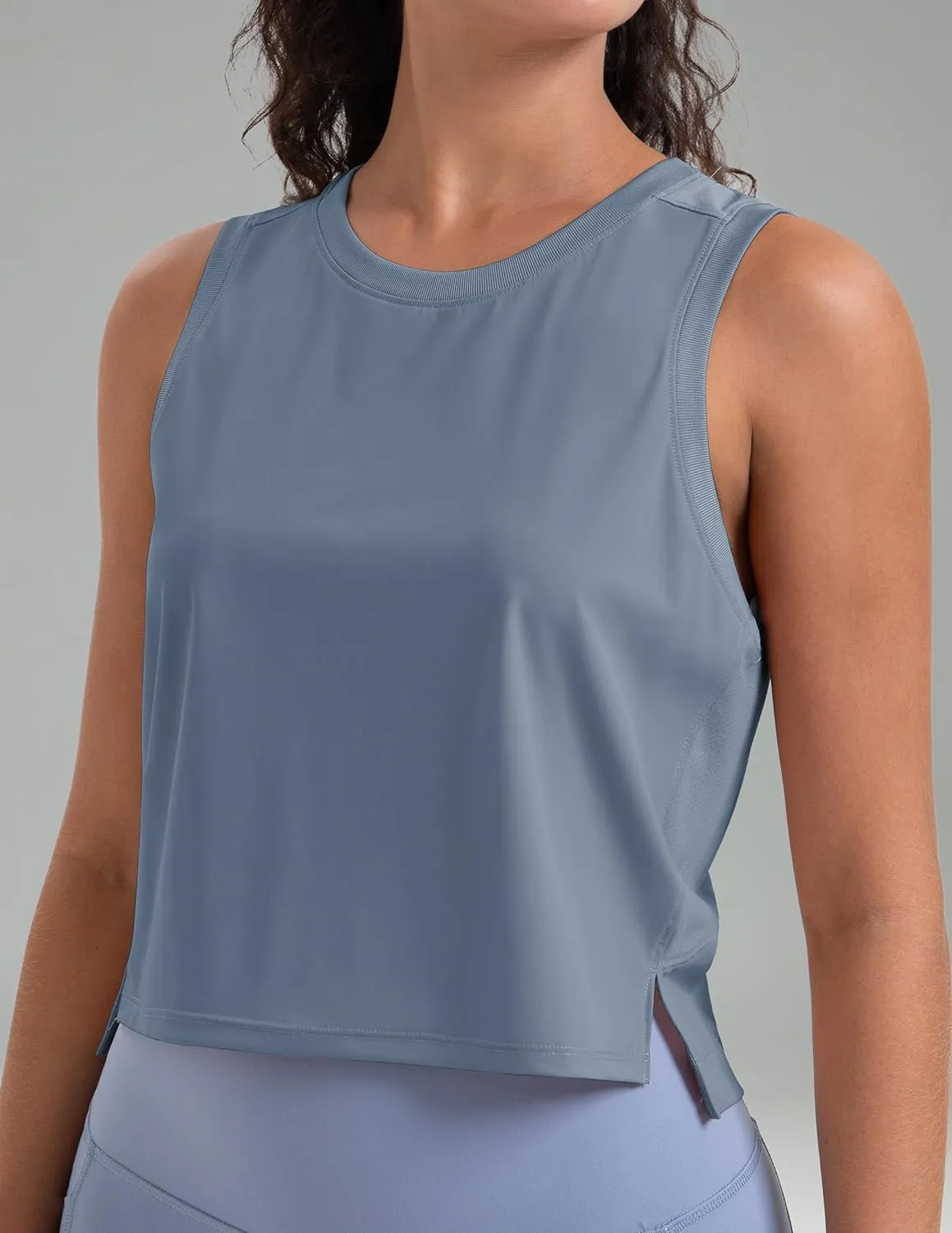 Colorfulkoala Women's Breezy Mesh Back Muscle Tank Loose Fit Workout Tops