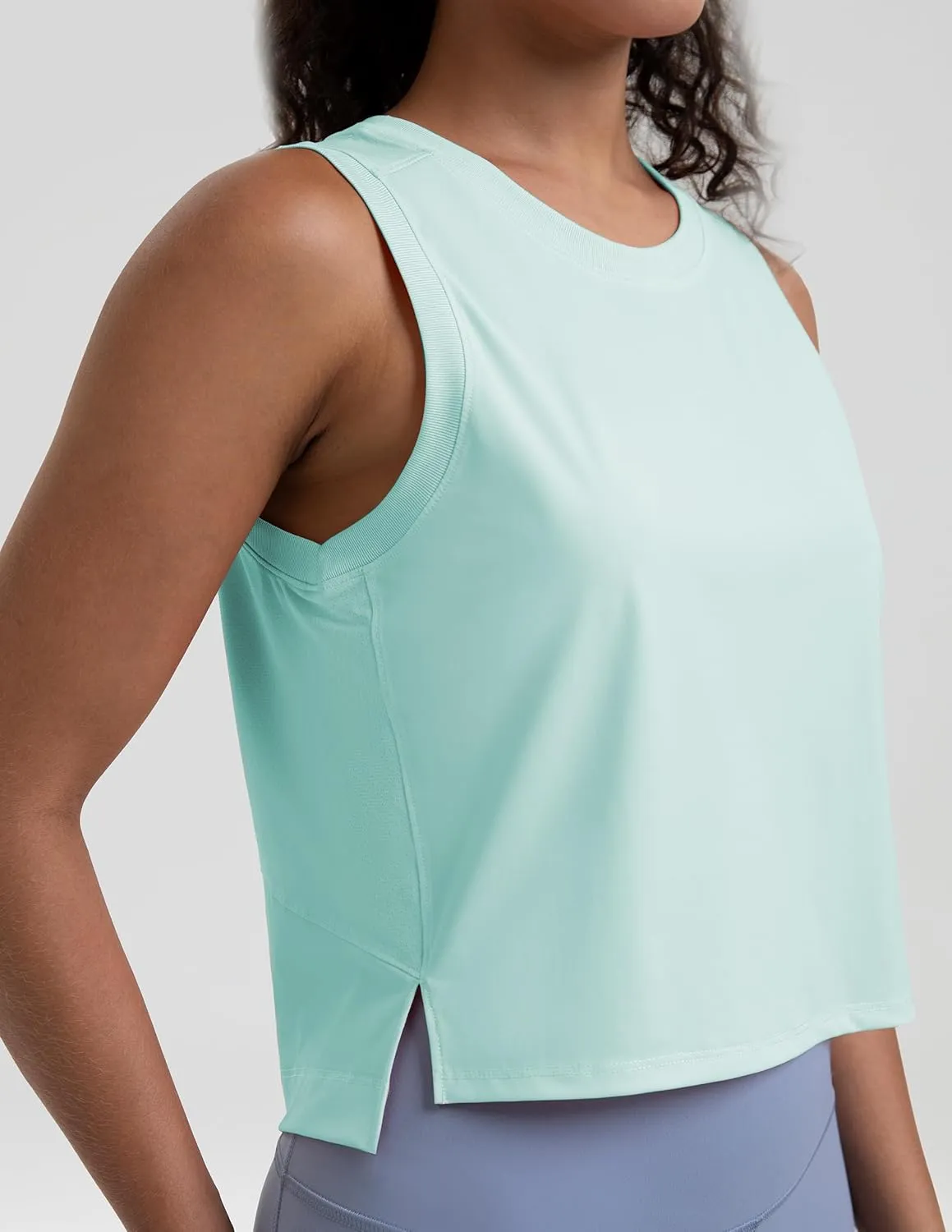 Colorfulkoala Women's Breezy Mesh Back Muscle Tank Loose Fit Workout Tops