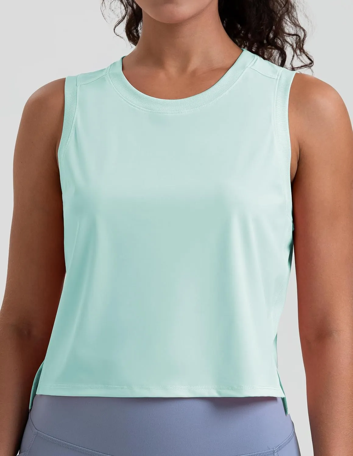 Colorfulkoala Women's Breezy Mesh Back Muscle Tank Loose Fit Workout Tops