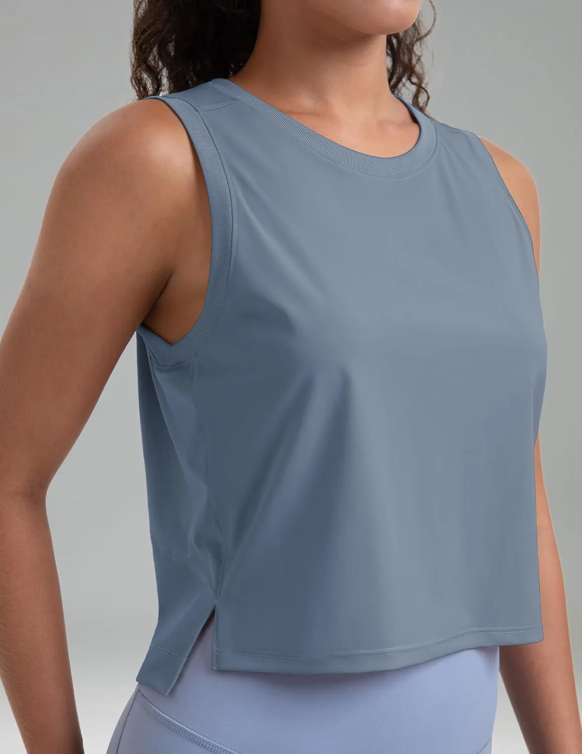 Colorfulkoala Women's Breezy Mesh Back Muscle Tank Loose Fit Workout Tops