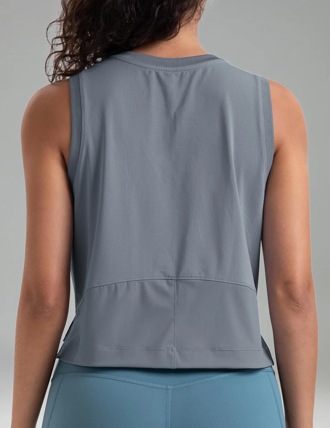 Colorfulkoala Women's Breezy Mesh Back Muscle Tank Loose Fit Workout Tops