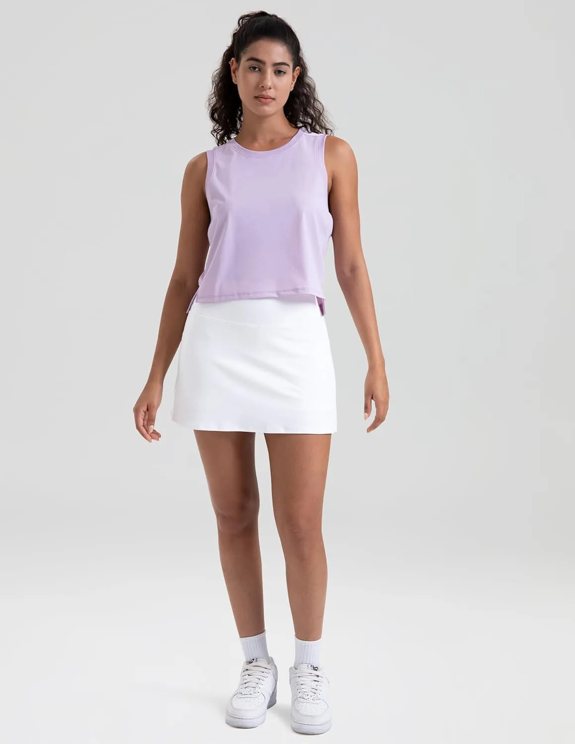 Colorfulkoala Women's Breezy Mesh Back Muscle Tank Loose Fit Workout Tops