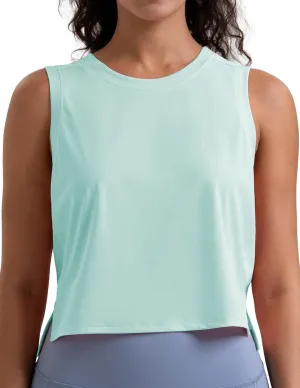 Colorfulkoala Women's Breezy Mesh Back Muscle Tank Loose Fit Workout Tops