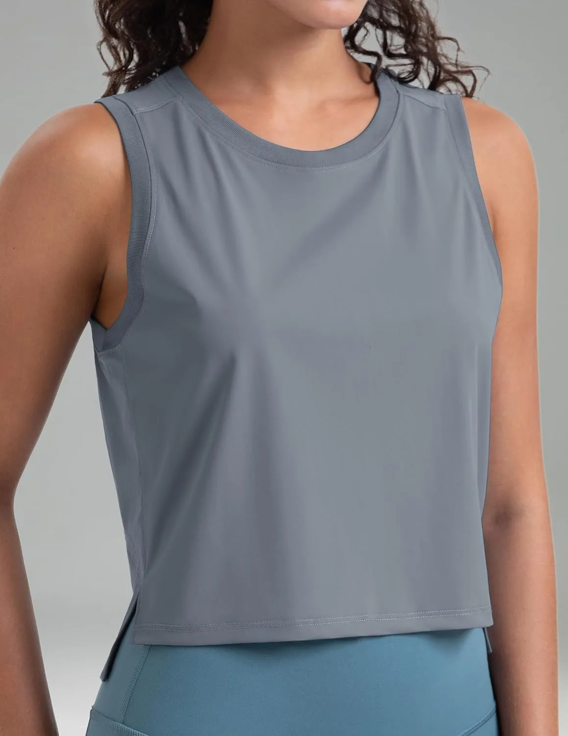 Colorfulkoala Women's Breezy Mesh Back Muscle Tank Loose Fit Workout Tops