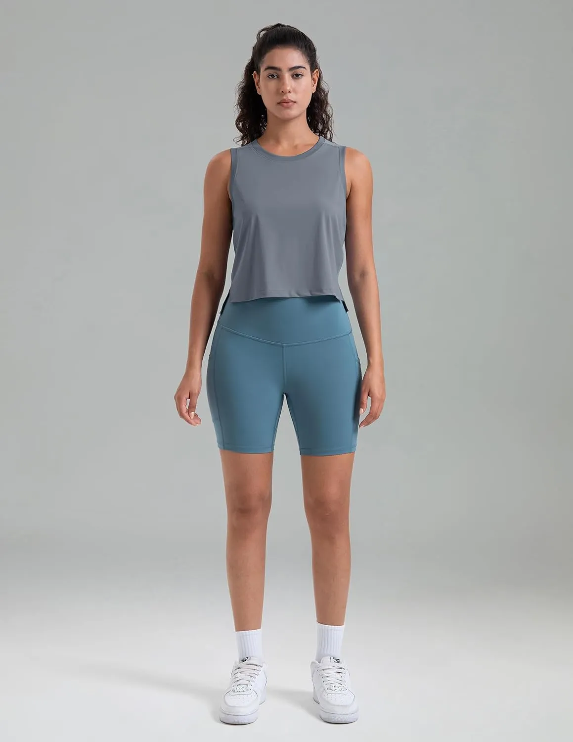 Colorfulkoala Women's Breezy Mesh Back Muscle Tank Loose Fit Workout Tops