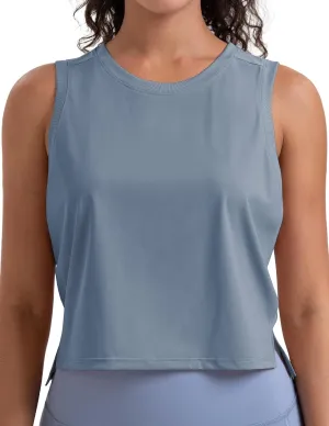 Colorfulkoala Women's Breezy Mesh Back Muscle Tank Loose Fit Workout Tops