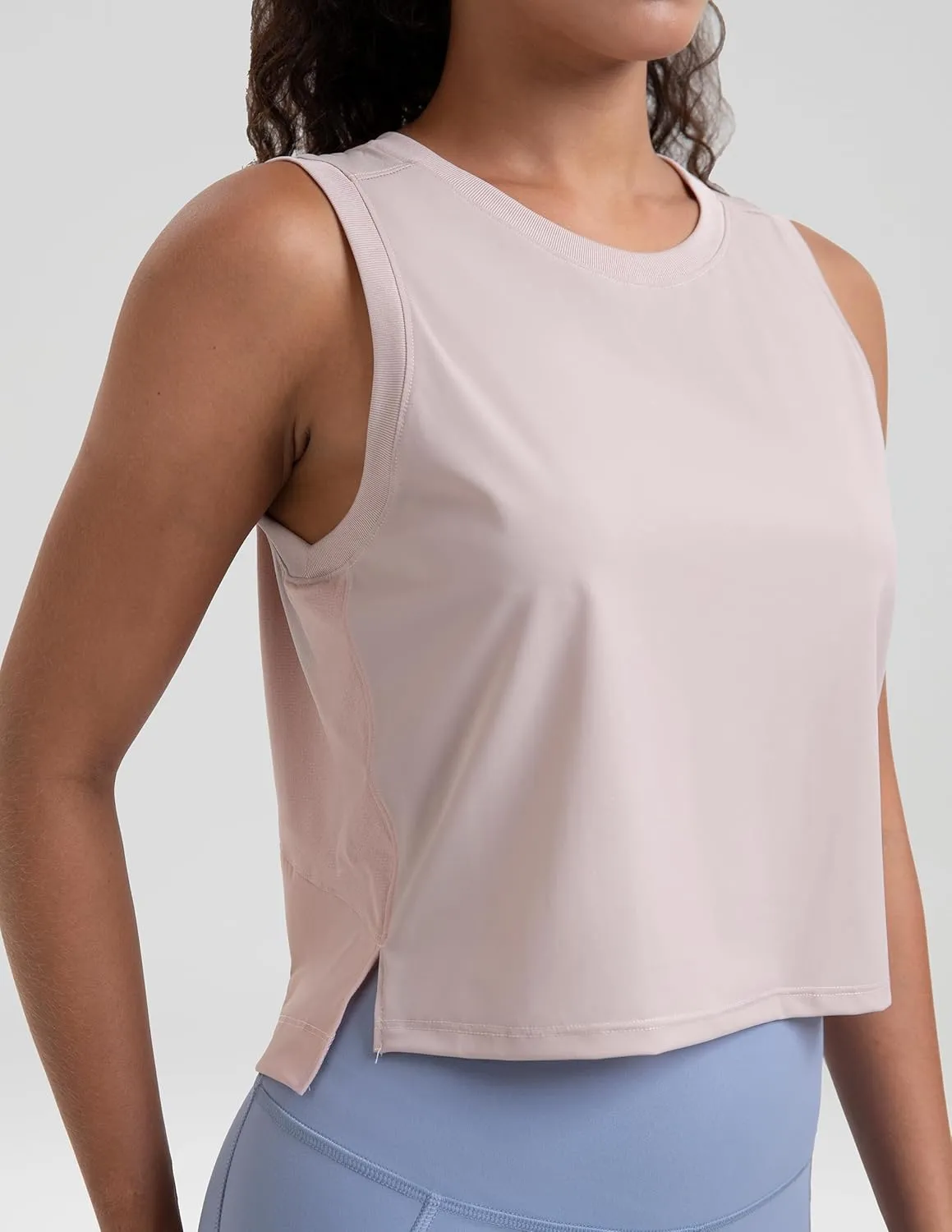 Colorfulkoala Women's Breezy Mesh Back Muscle Tank Loose Fit Workout Tops