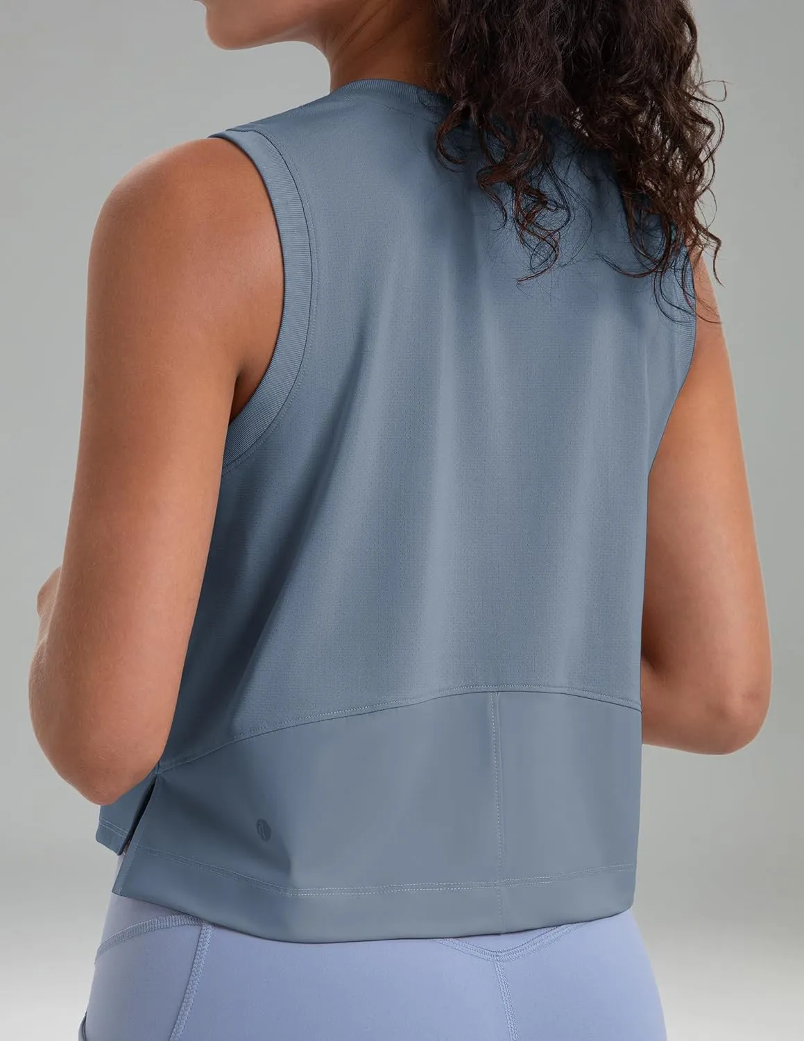 Colorfulkoala Women's Breezy Mesh Back Muscle Tank Loose Fit Workout Tops