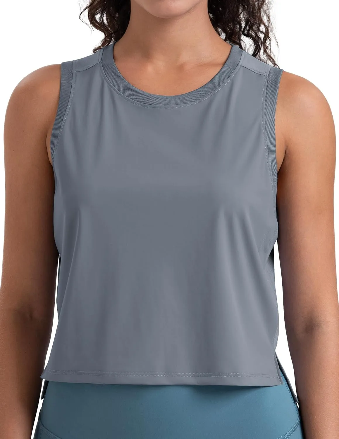 Colorfulkoala Women's Breezy Mesh Back Muscle Tank Loose Fit Workout Tops