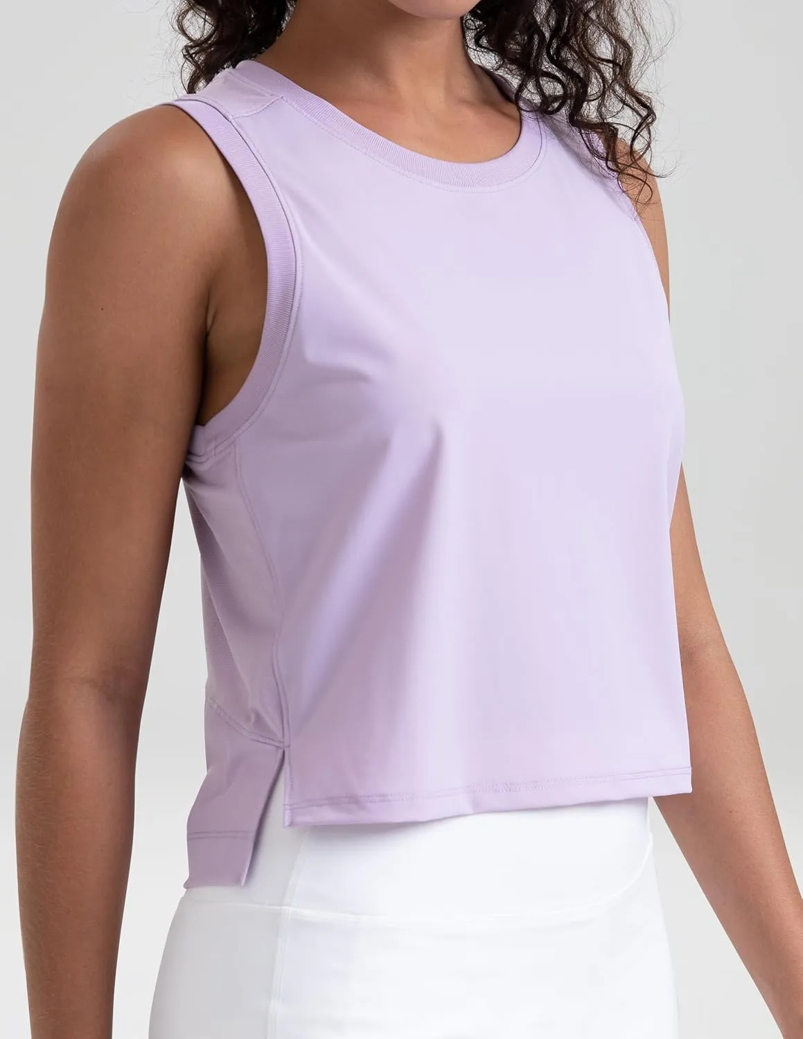 Colorfulkoala Women's Breezy Mesh Back Muscle Tank Loose Fit Workout Tops