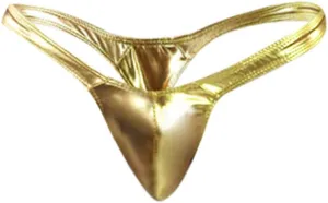 Comfortable Leather Briefs Men's Patent Sexy Men's Underwear Mens Underwear Sexy Boxers (Yellow, One Size)