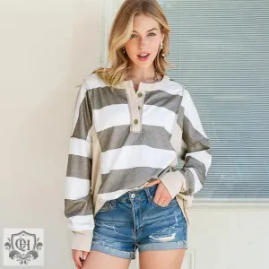 Contrast Colour Striped Sweatshirt