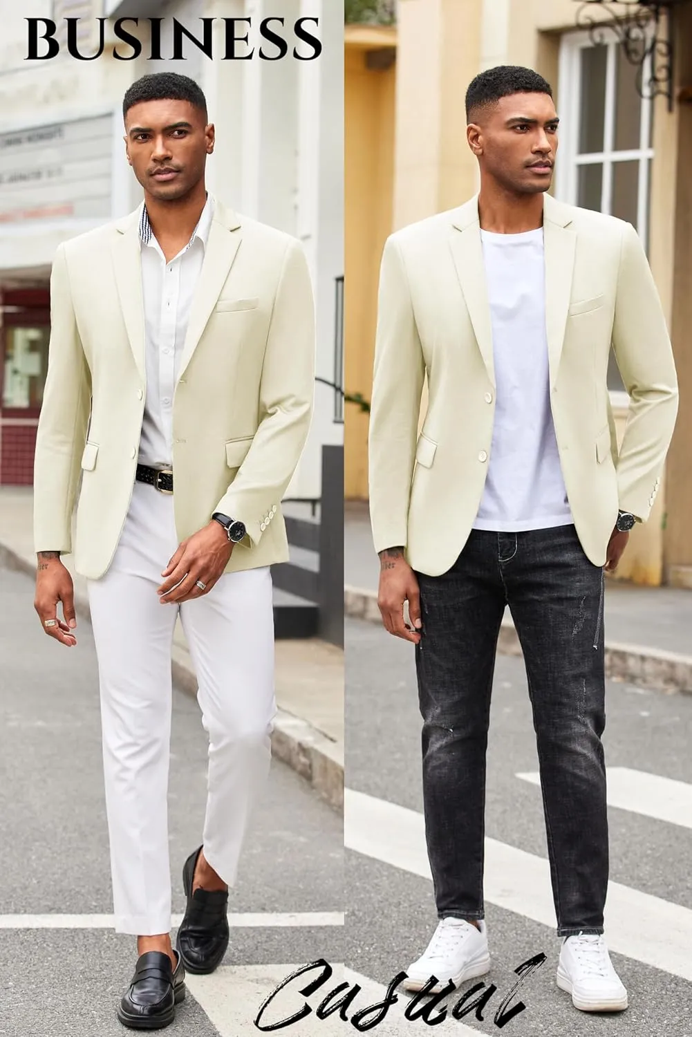 COOFANDY Mens Casual Blazer Slim Fit Suit Jacket Lightweight Knit Sport Coat Two Button Blazer Jacket