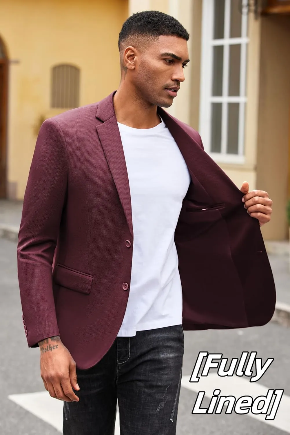 COOFANDY Mens Casual Blazer Slim Fit Suit Jacket Lightweight Knit Sport Coat Two Button Blazer Jacket