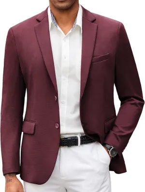 COOFANDY Mens Casual Blazer Slim Fit Suit Jacket Lightweight Knit Sport Coat Two Button Blazer Jacket